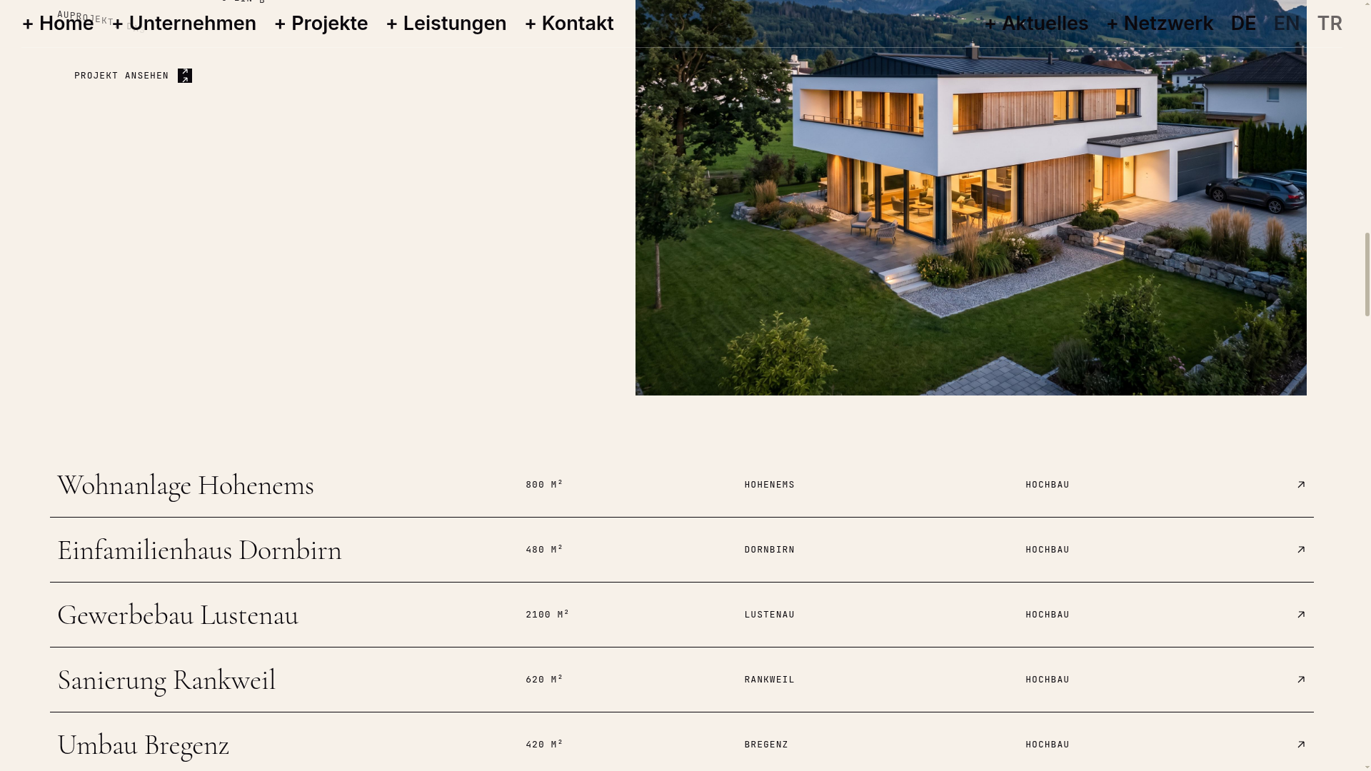 CAN BAU projects grid — editorial ivory layout